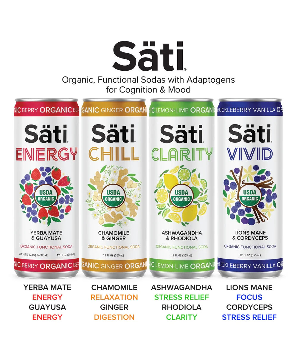 Sati Organic Functional Soda 12oz *NO CBD / Ginger-Chill